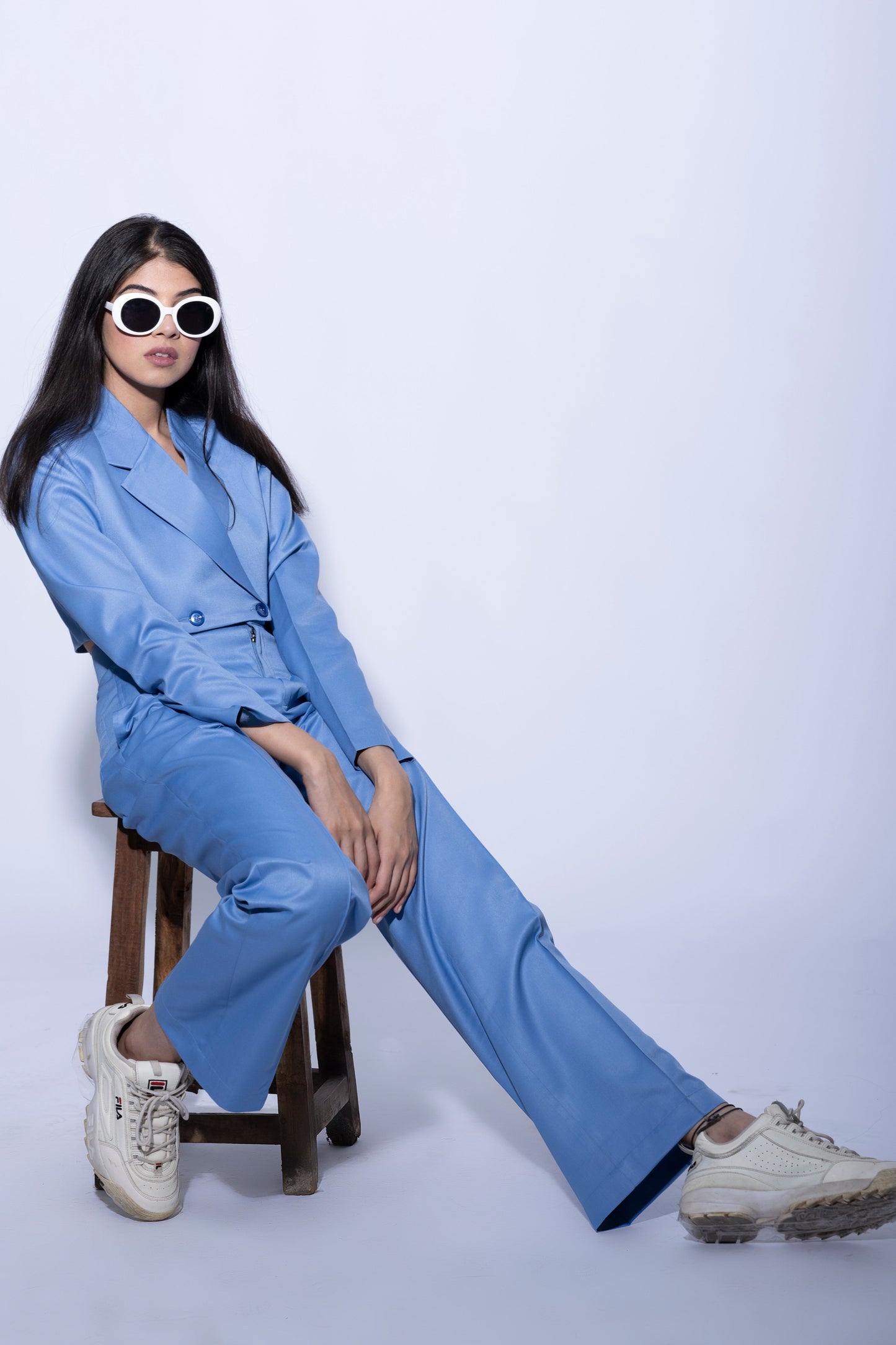 SKY CROPPED BLAZER SET