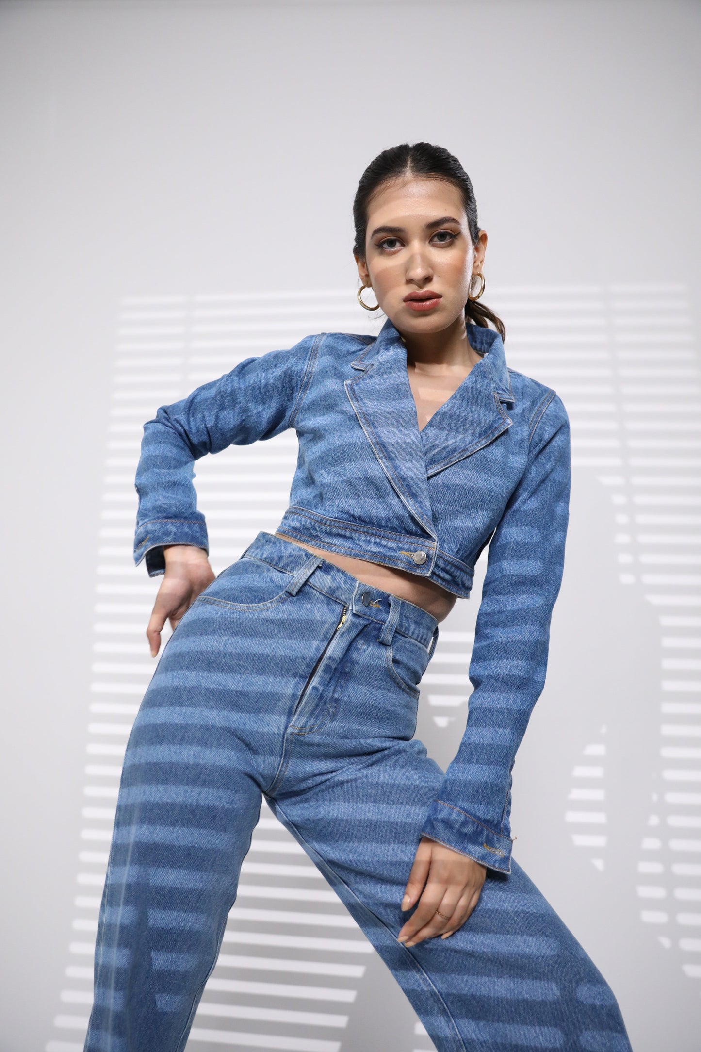 DENIM CROPPED BLAZER