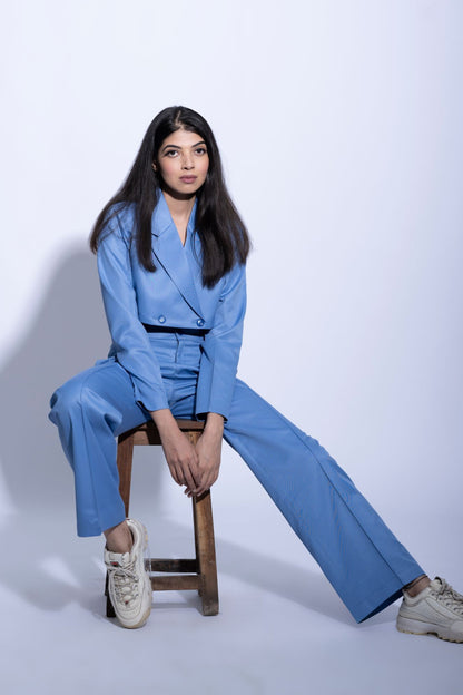 SKY CROPPED BLAZER SET
