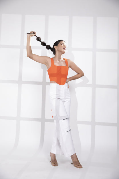 ALLURING ORANGE CORSET TOP